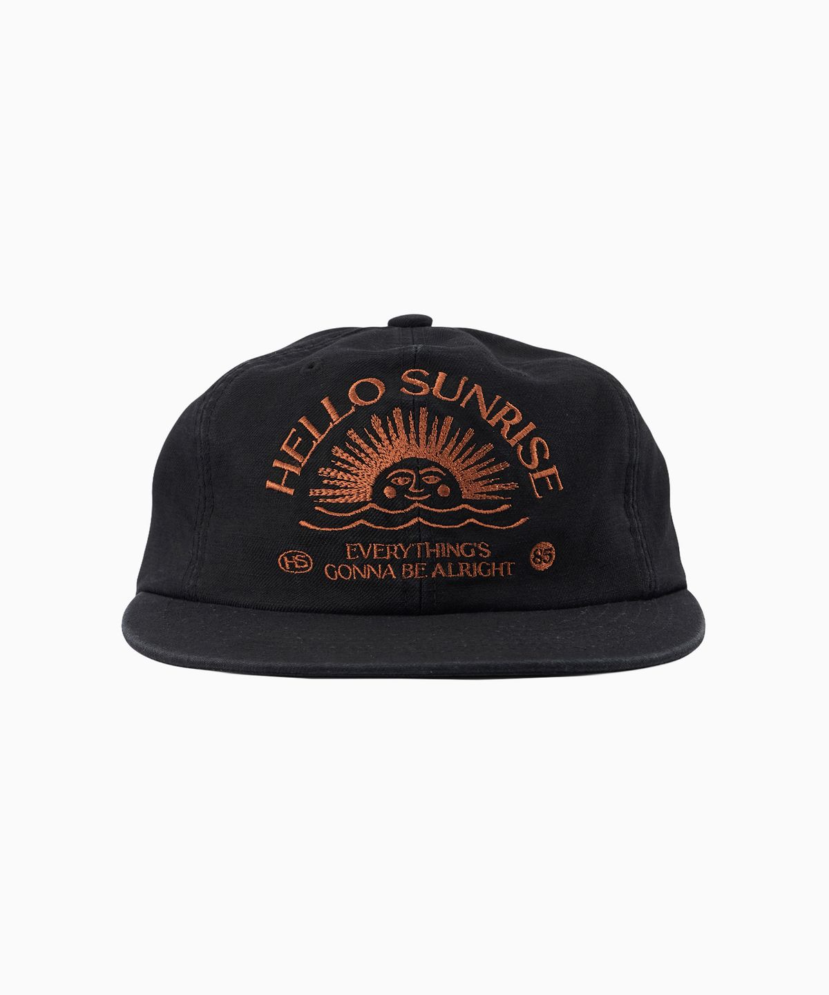 헬로 선라이즈(HELLO SUNRISE) Washed HS Arch Logo 6panel Cap_Black