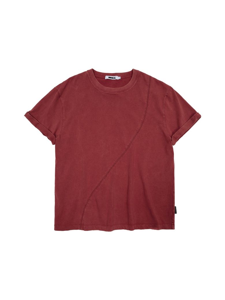 VINTAGE WASHED STITCH T-SHIRT [RED]