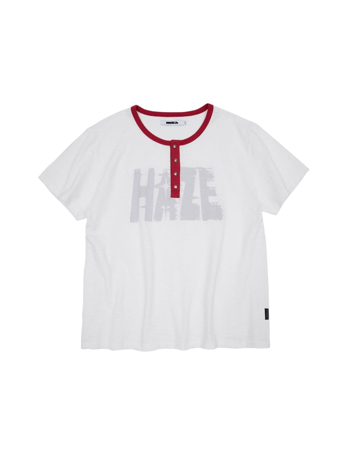 메아(MEA) HAZE HENLEY T-SHIRT [WHITE]