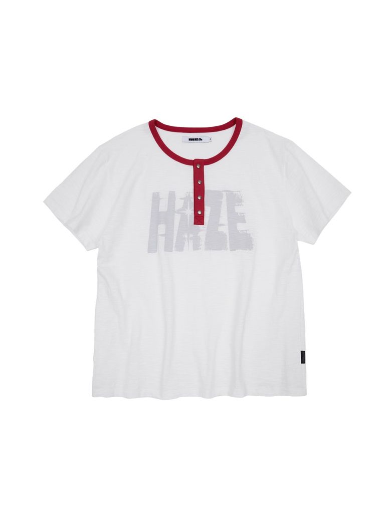 HAZE HENLEY T-SHIRT [WHITE]