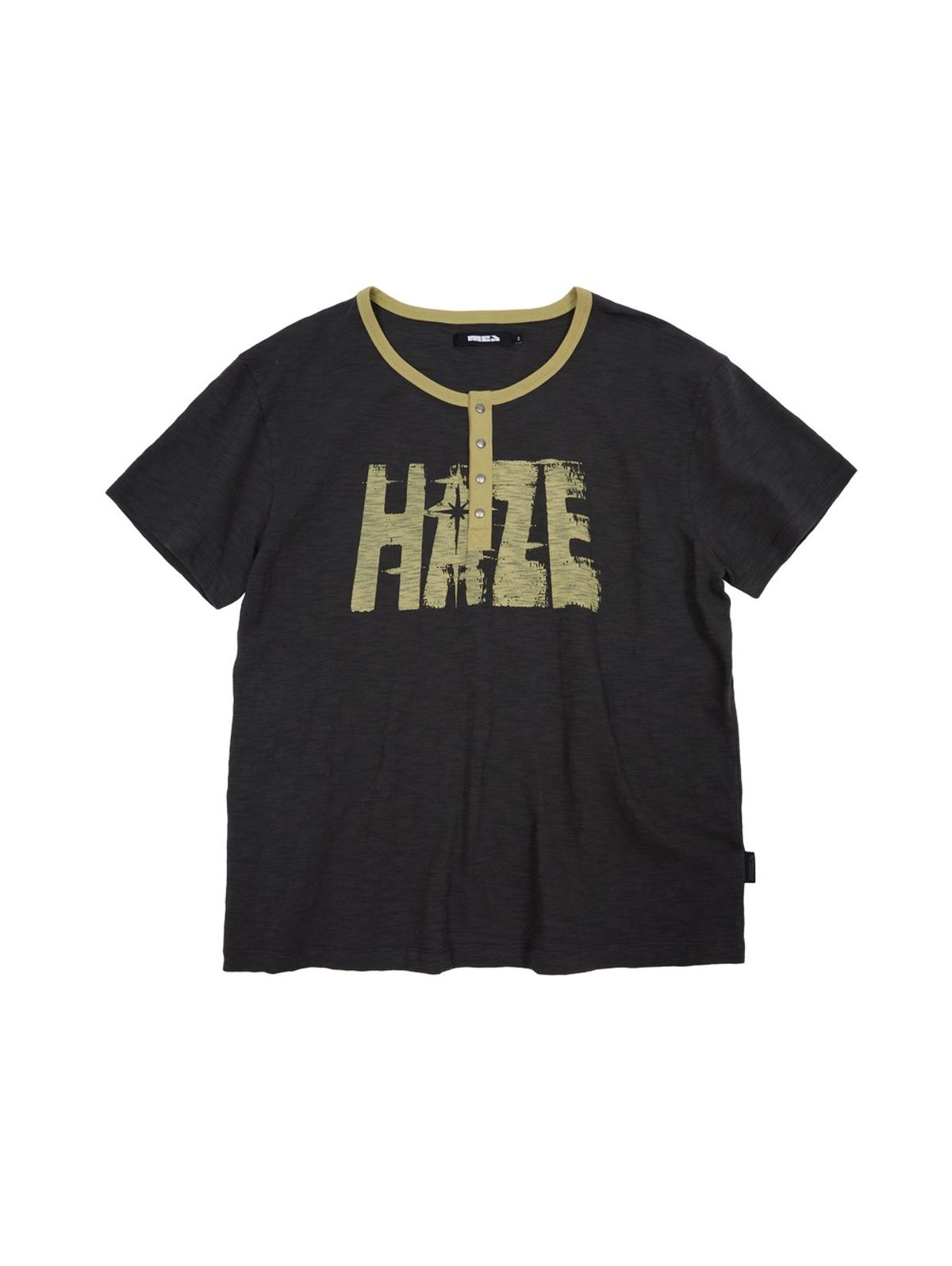 메아(MEA) HAZE HENLEY T-SHIRT [CHARCOAL]