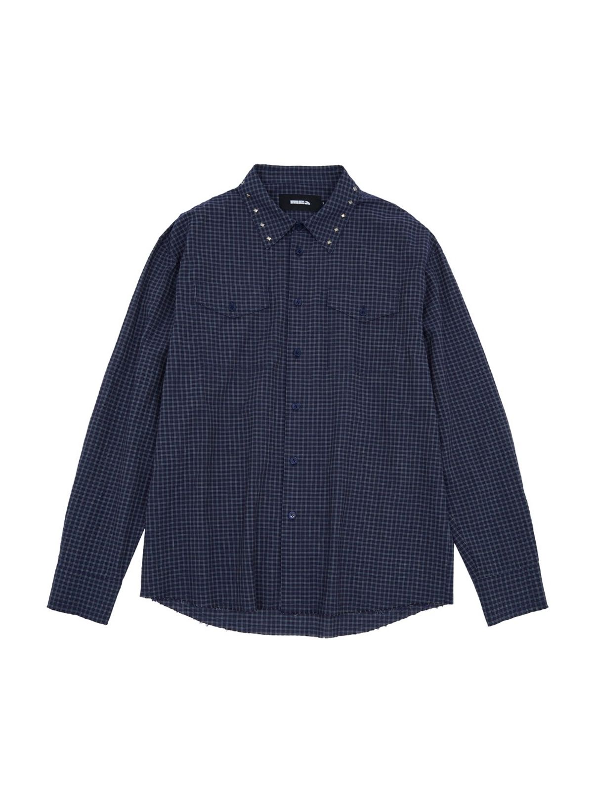 메아(MEA) STUDDED CHECK SHIRT [NAVY]