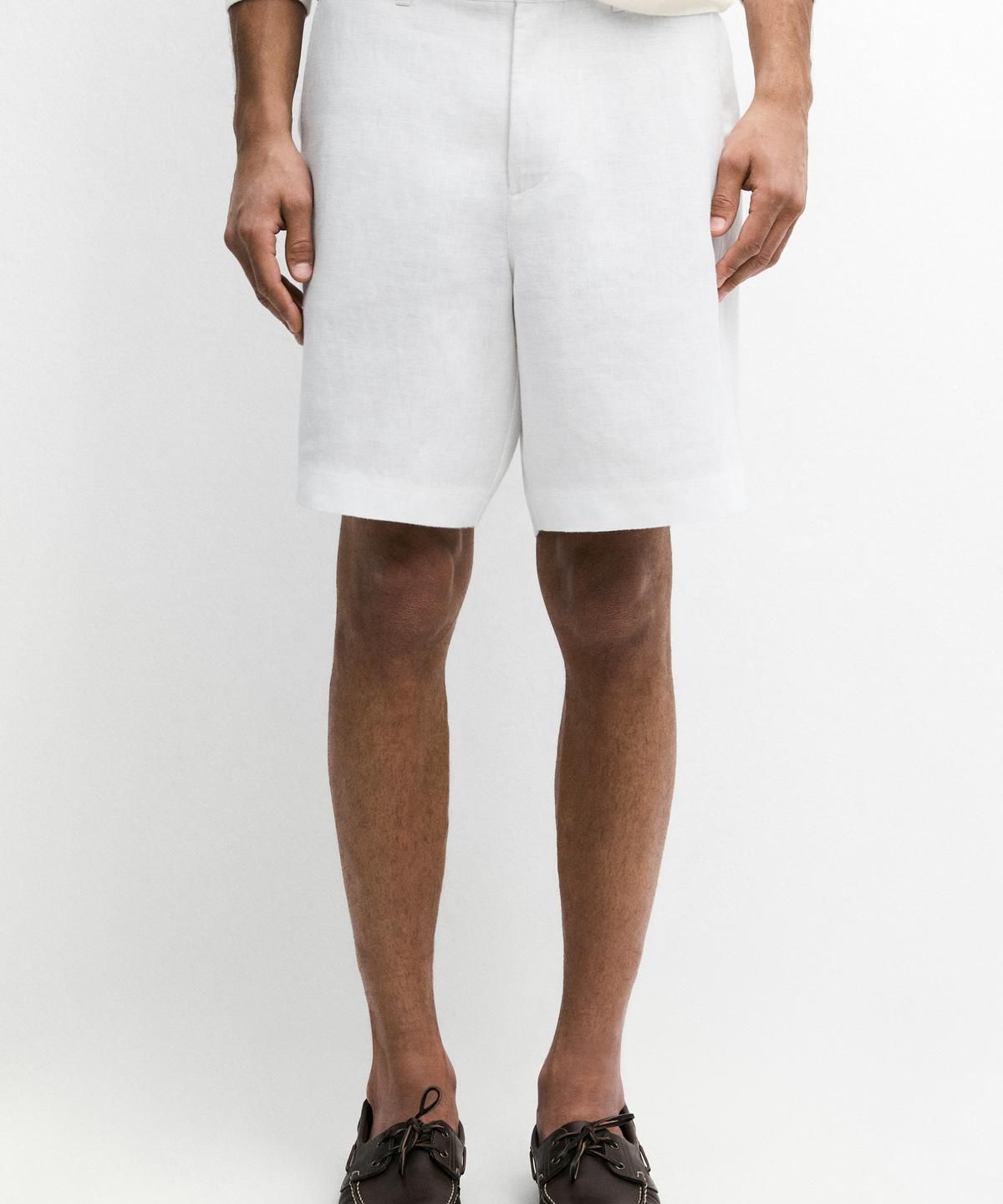 마시모두띠(MASSIMO DUTTI) 100% 린넨 버뮤다 쇼츠