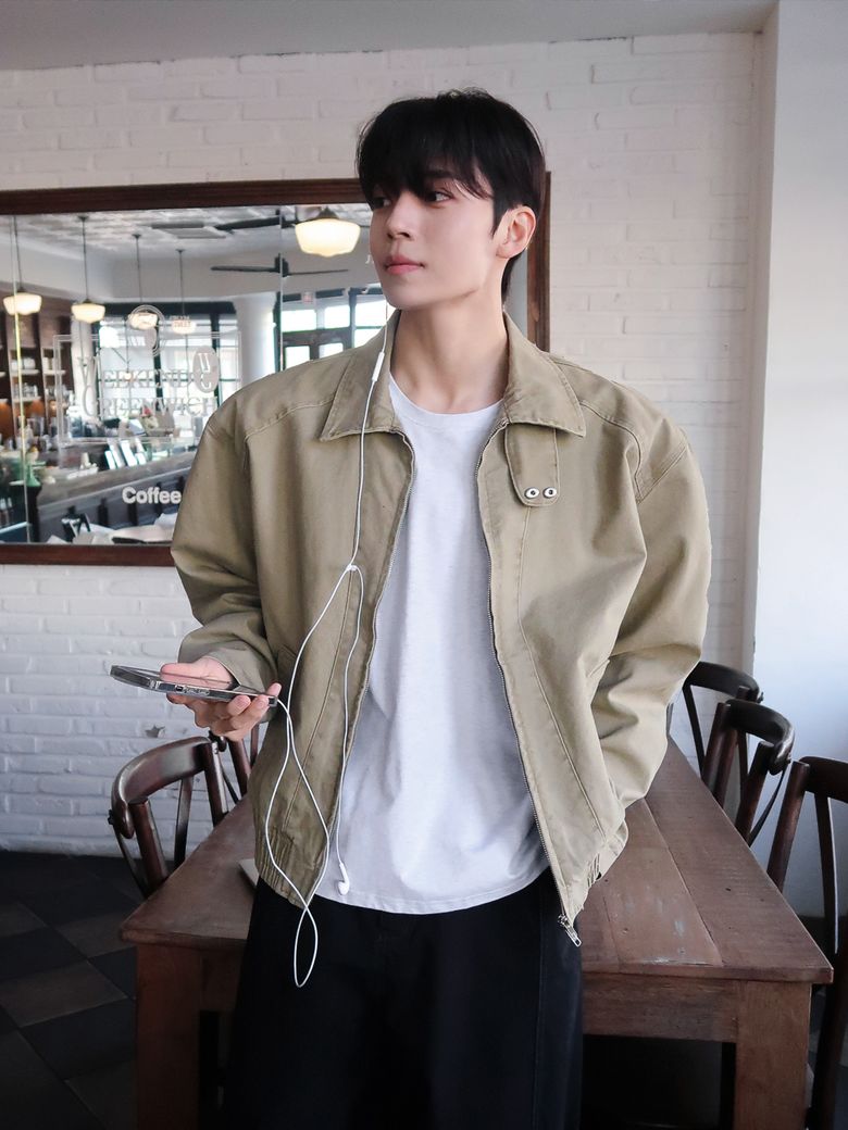 카치온 크롭 블루종