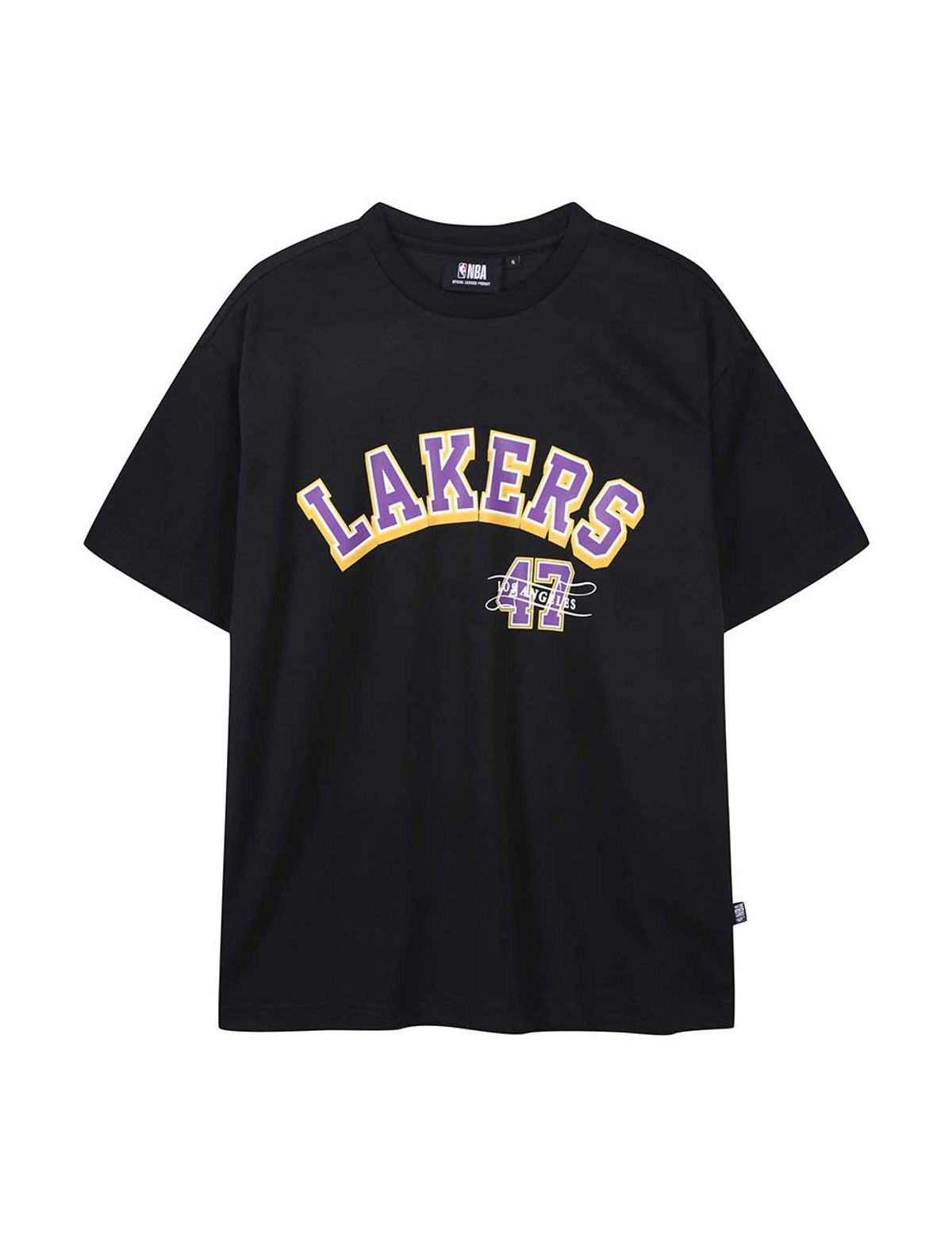 엔비에이(NBA) 레터링 메쉬 반팔 티셔츠 블랙