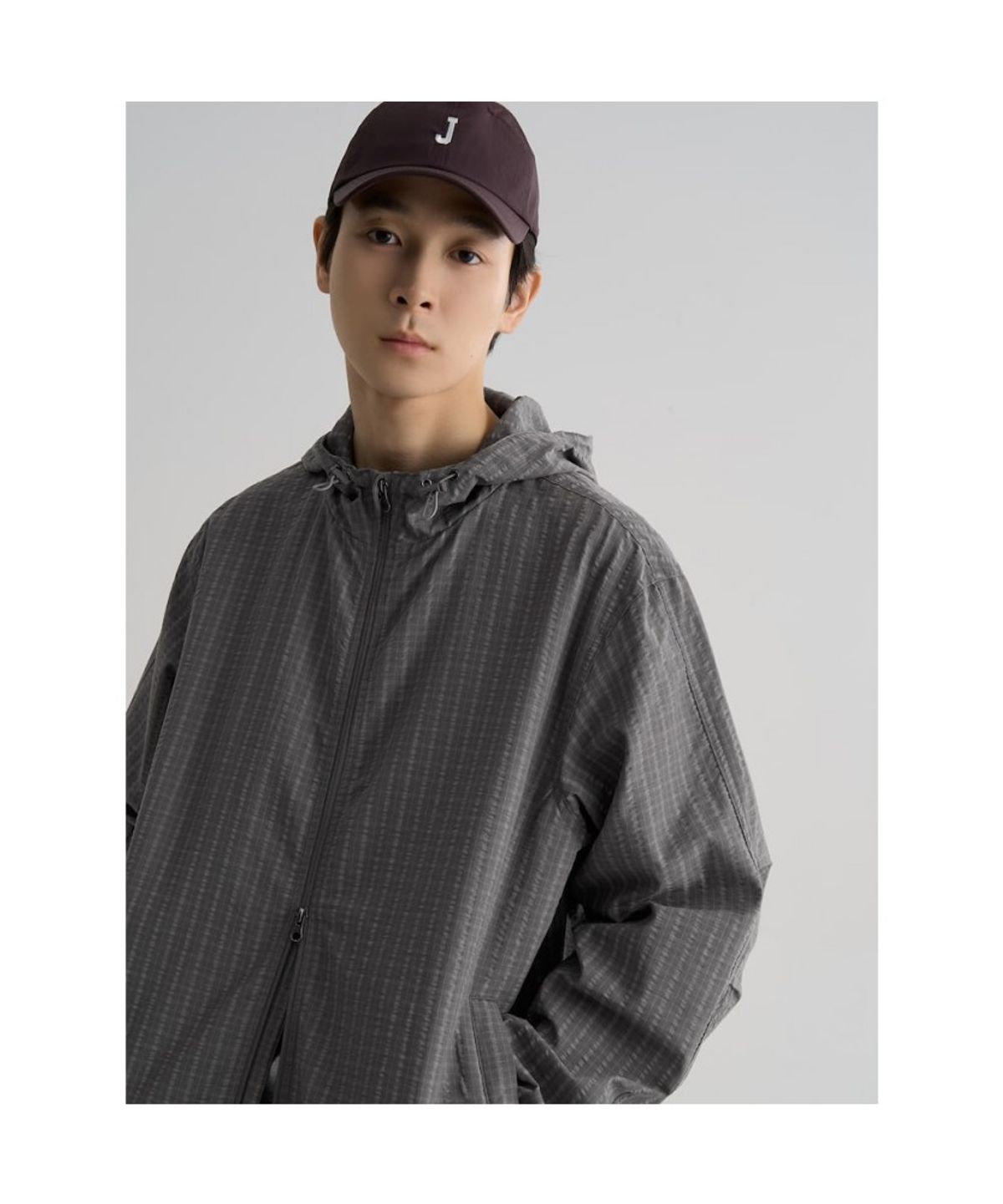 에잇세컨즈(8SECONDS) 내추럴 체크 윈드브레이커  애쉬