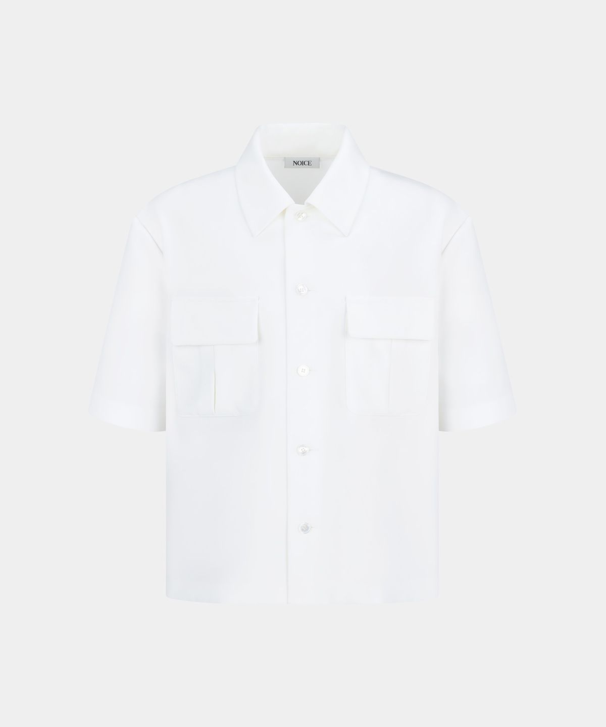 노이스(NOICE) FLAP POCKET CROP SHIRT - WHITE