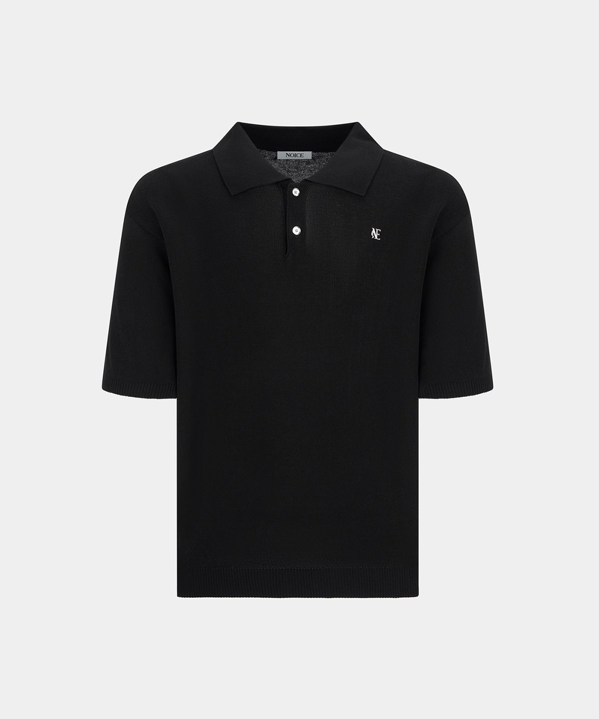 노이스(NOICE) LOGO KNIT POLO SHIRT - BLACK