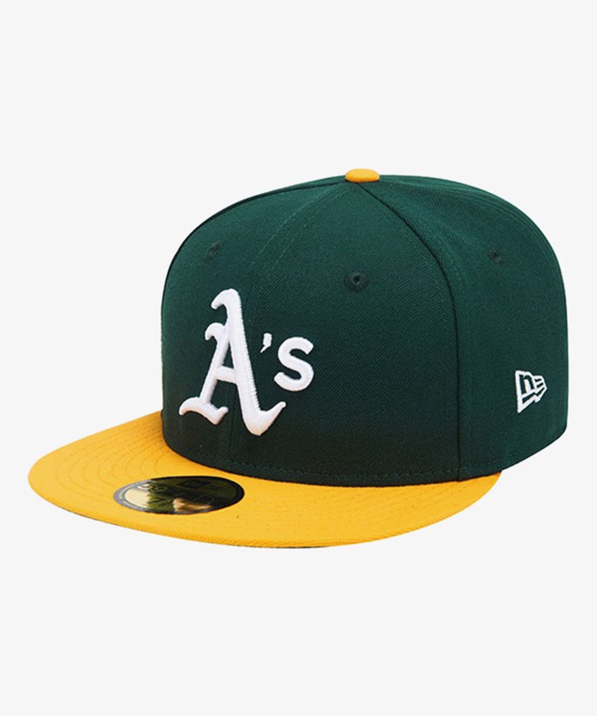 뉴에라(NEW ERA) MLB 어센틱 오클랜드 애슬레틱스 피티드캡 홈 다크그린 / 에이골드