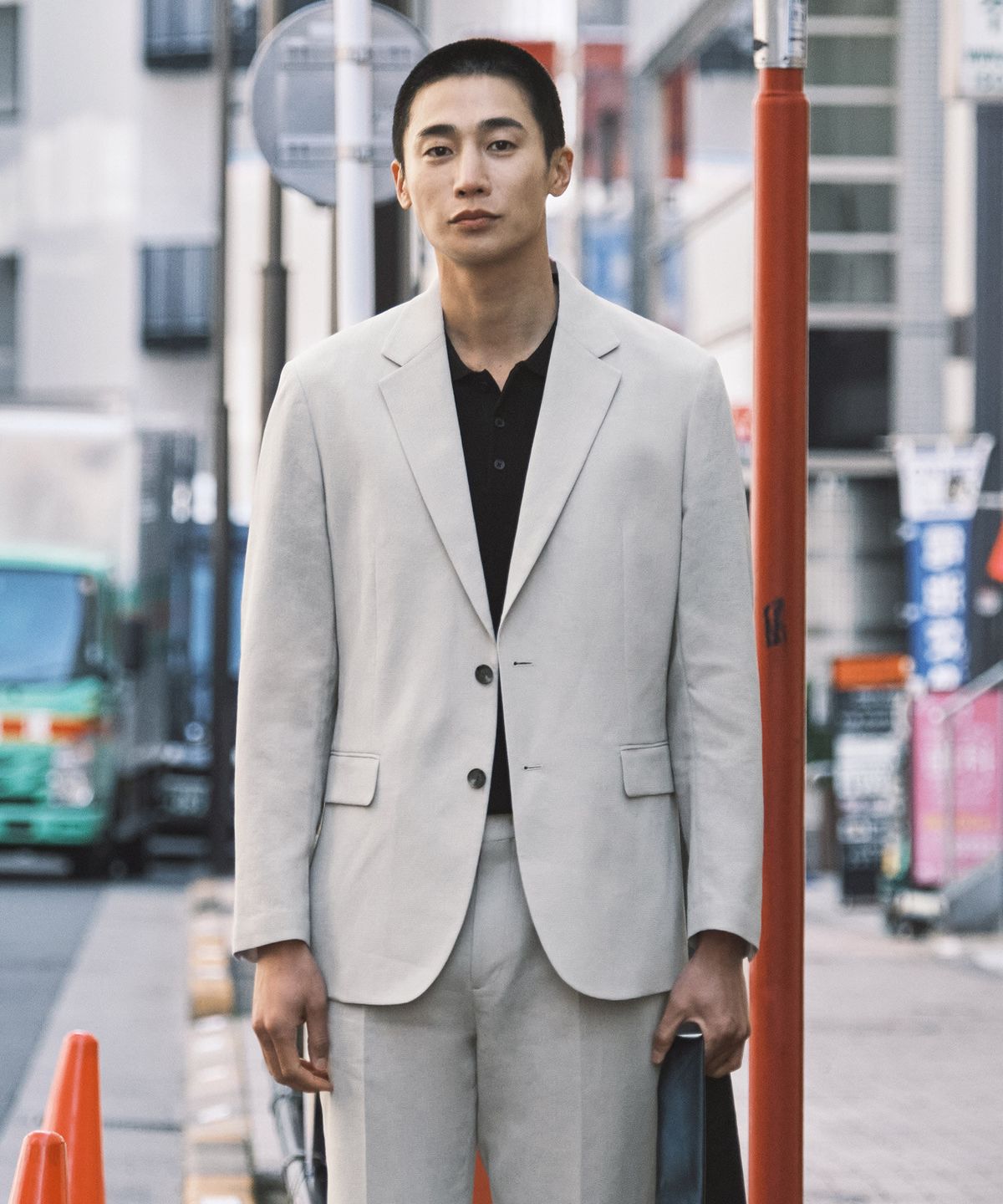 에스티코(STCO) 텍스처드 셋업_아이보리 (릴렉스핏)_SEJXB32NSI