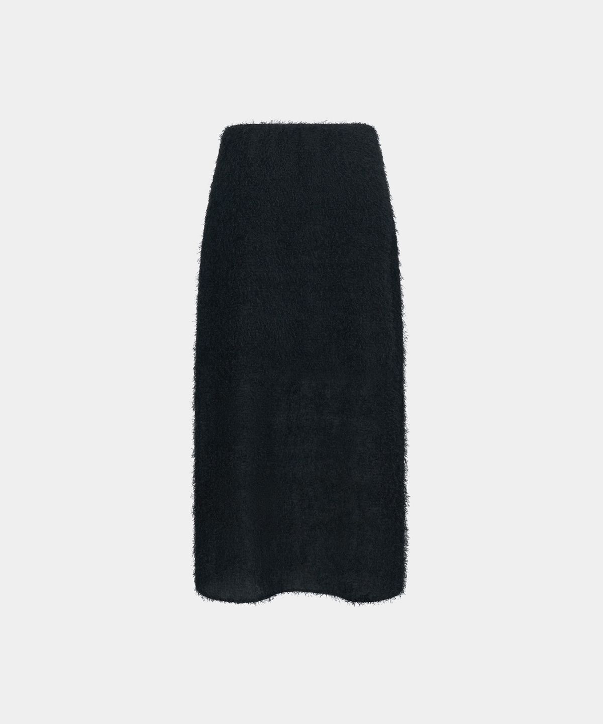 노이스(NOICE) W SHAGGY STRAIGHT MIDI SKIRT - BLACK