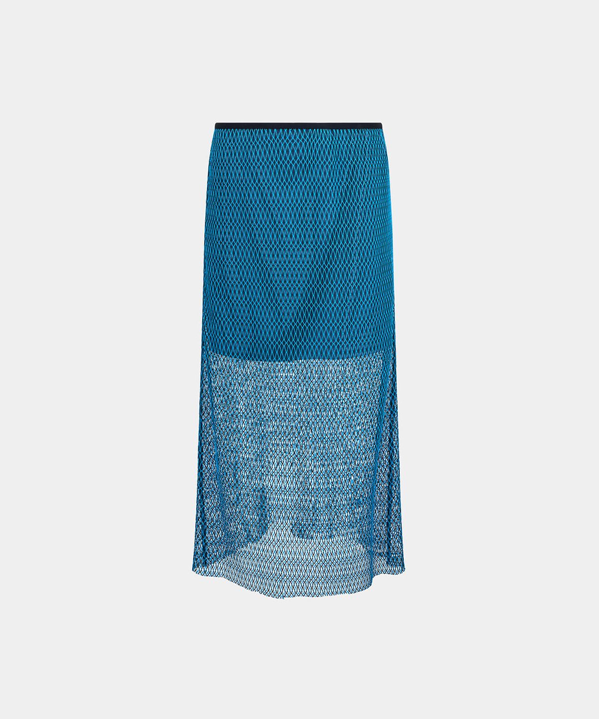 노이스(NOICE) W JAPANESE CRAFT KNIT MESH SKIRT - BLUE