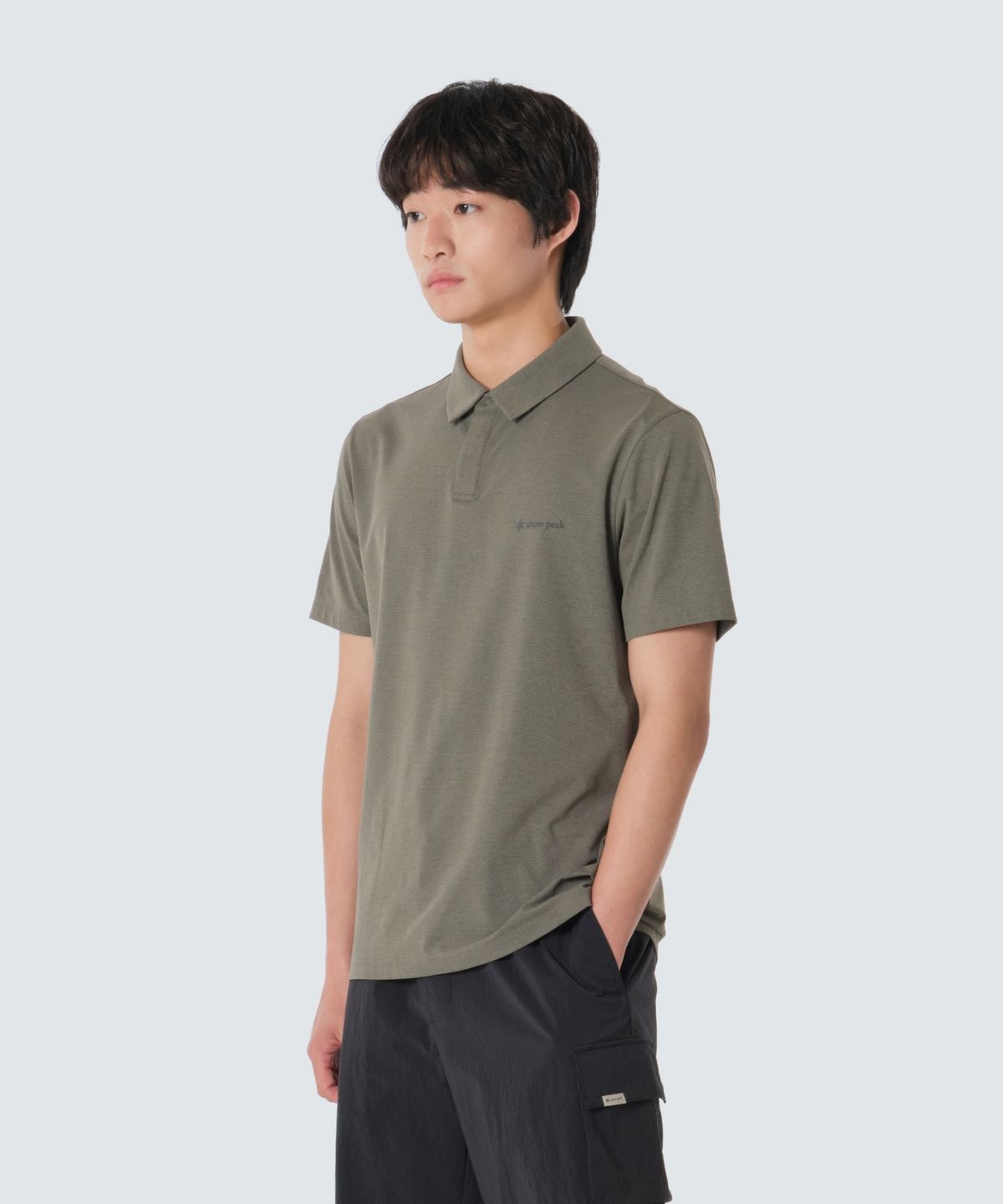 스노우피크 어패럴(SNOWPEAK APPAREL) 퀵드라이 에어홀 반팔 폴로 티셔츠 (S26MMTPS58) Khaki