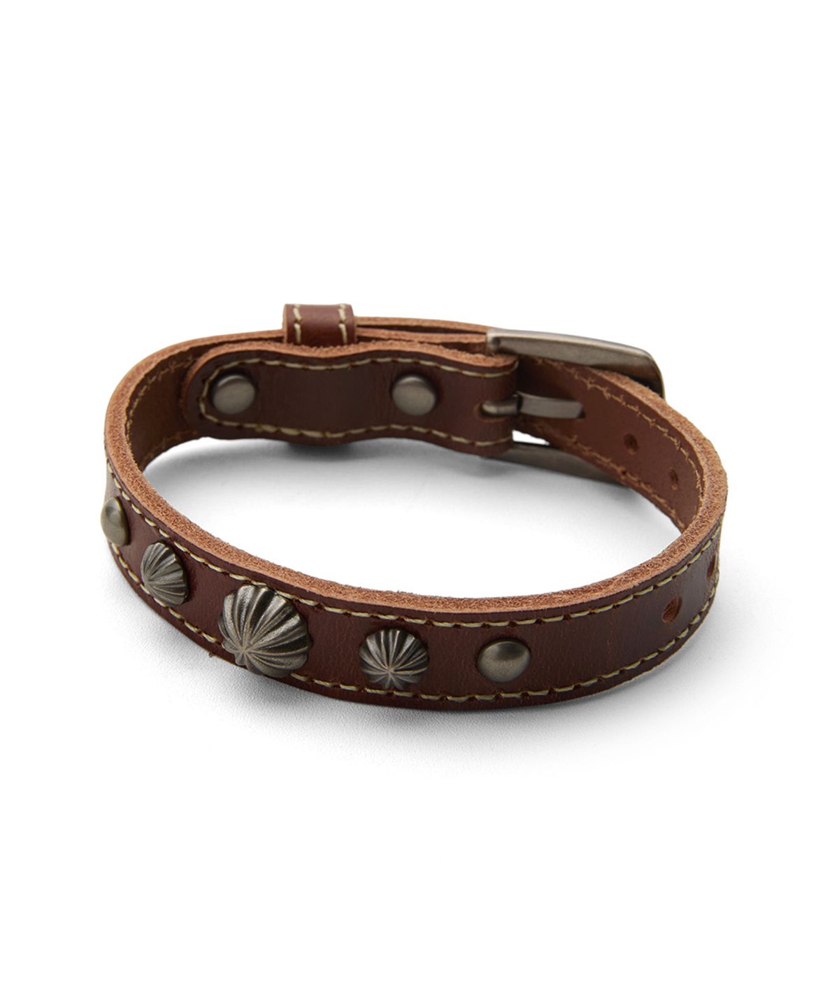 오가프(OGARP) Cow Leather Stud Bracelet Brown
