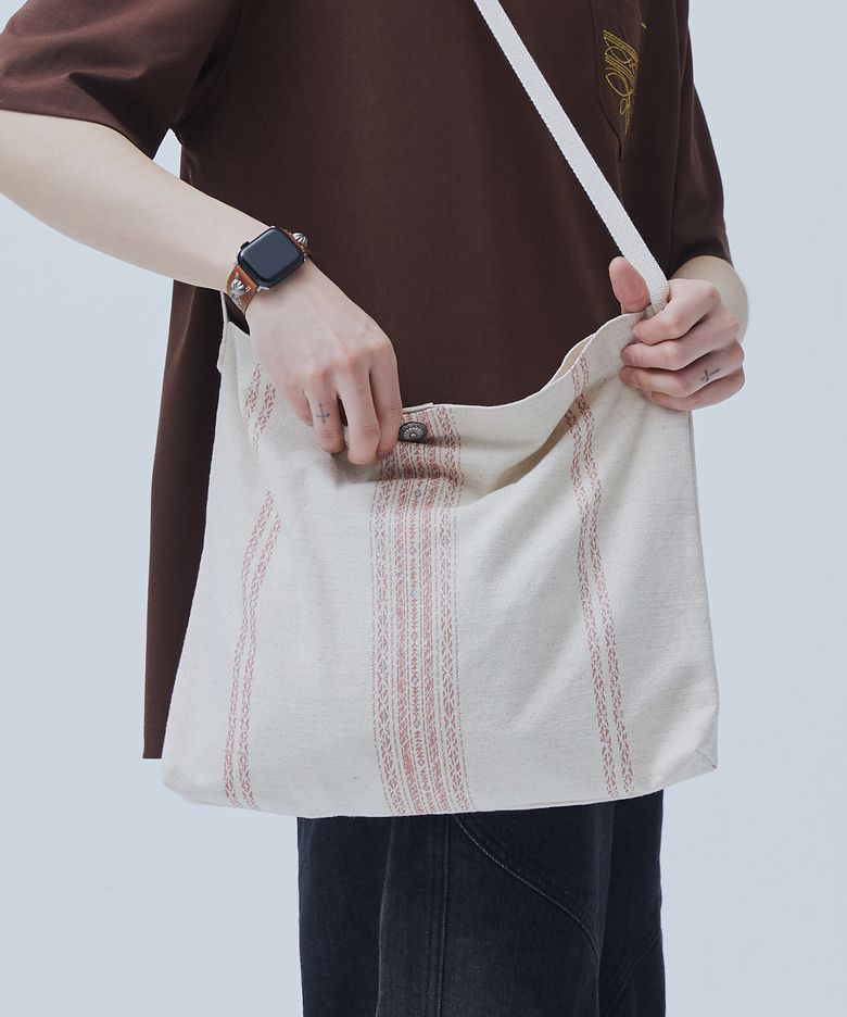 Grain Ethnic Shoulder Eco Bag Red