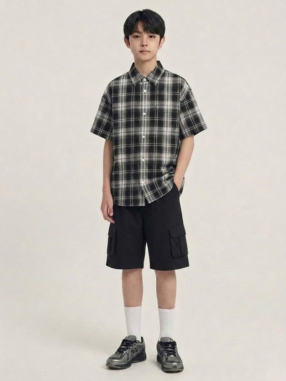 행텐 틴즈(HANGTEN TEENS) 틴즈 6부 카고 버뮤다 팬츠_100(14570-037-405-31)