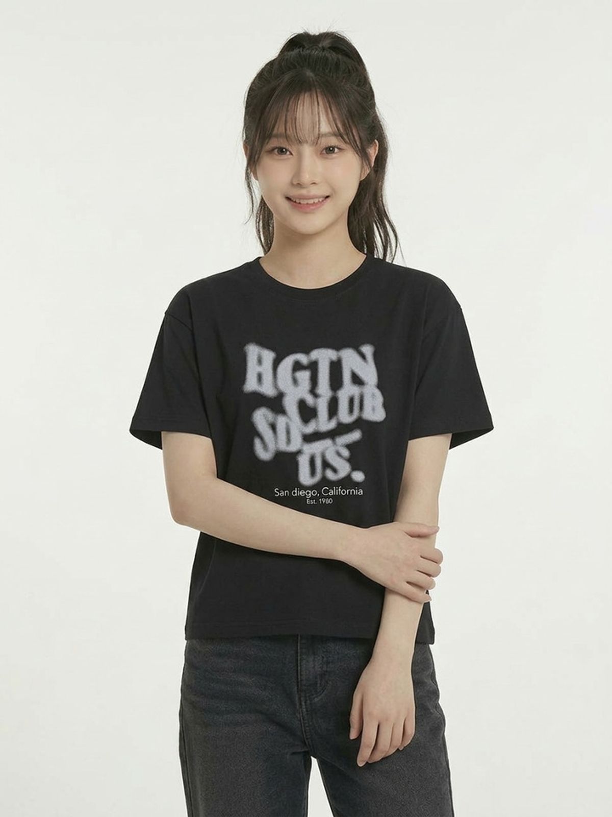 행텐 틴즈(HANGTEN TEENS) 틴즈 여아 그래피티 블러 그래픽 반팔 티셔츠_100(14570-131-404-31)