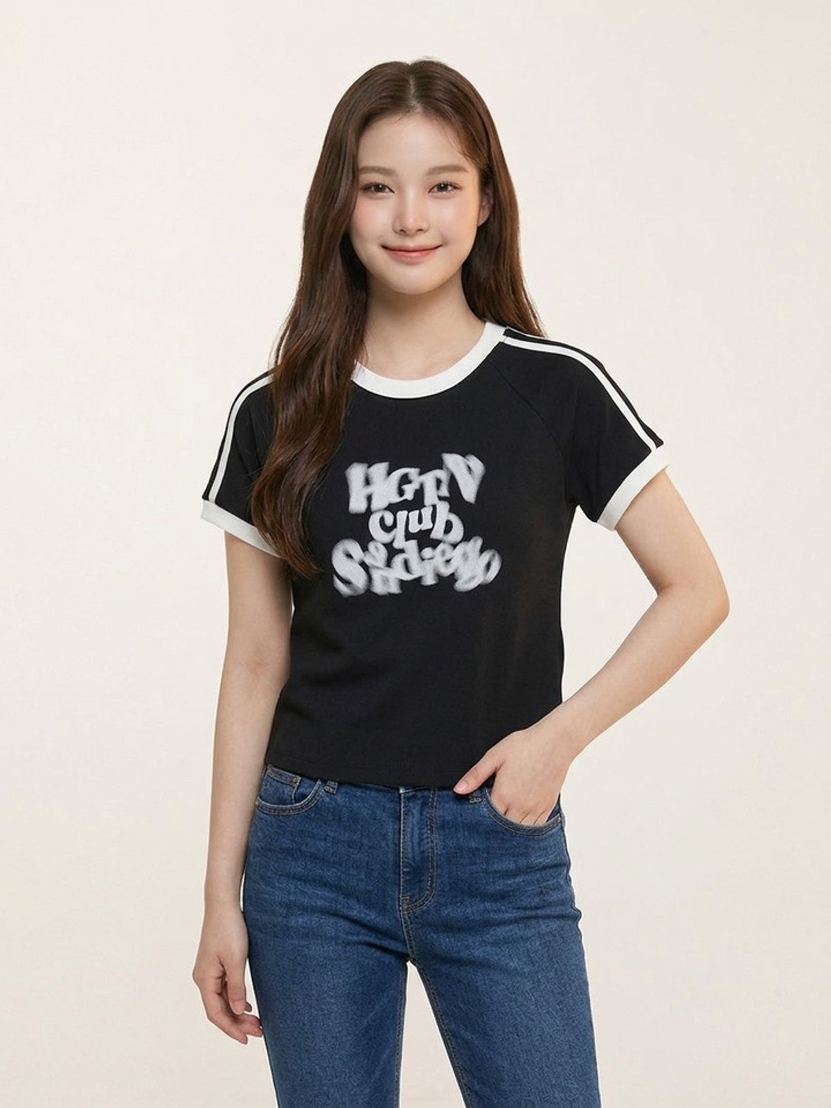 행텐 틴즈(HANGTEN TEENS) 틴즈 여아 래글런 반팔 티셔츠_100(14570-131-410-31)