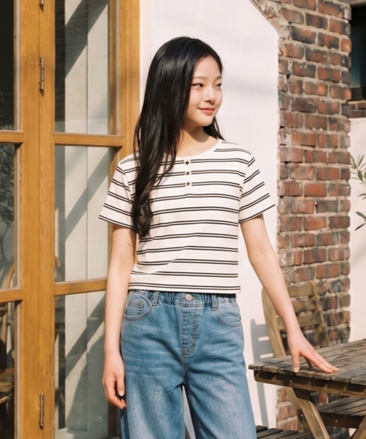 행텐 틴즈(HANGTEN TEENS) 틴즈 여아 웨일 헨리넥 반팔 티셔츠_001(14570-131-411-05)