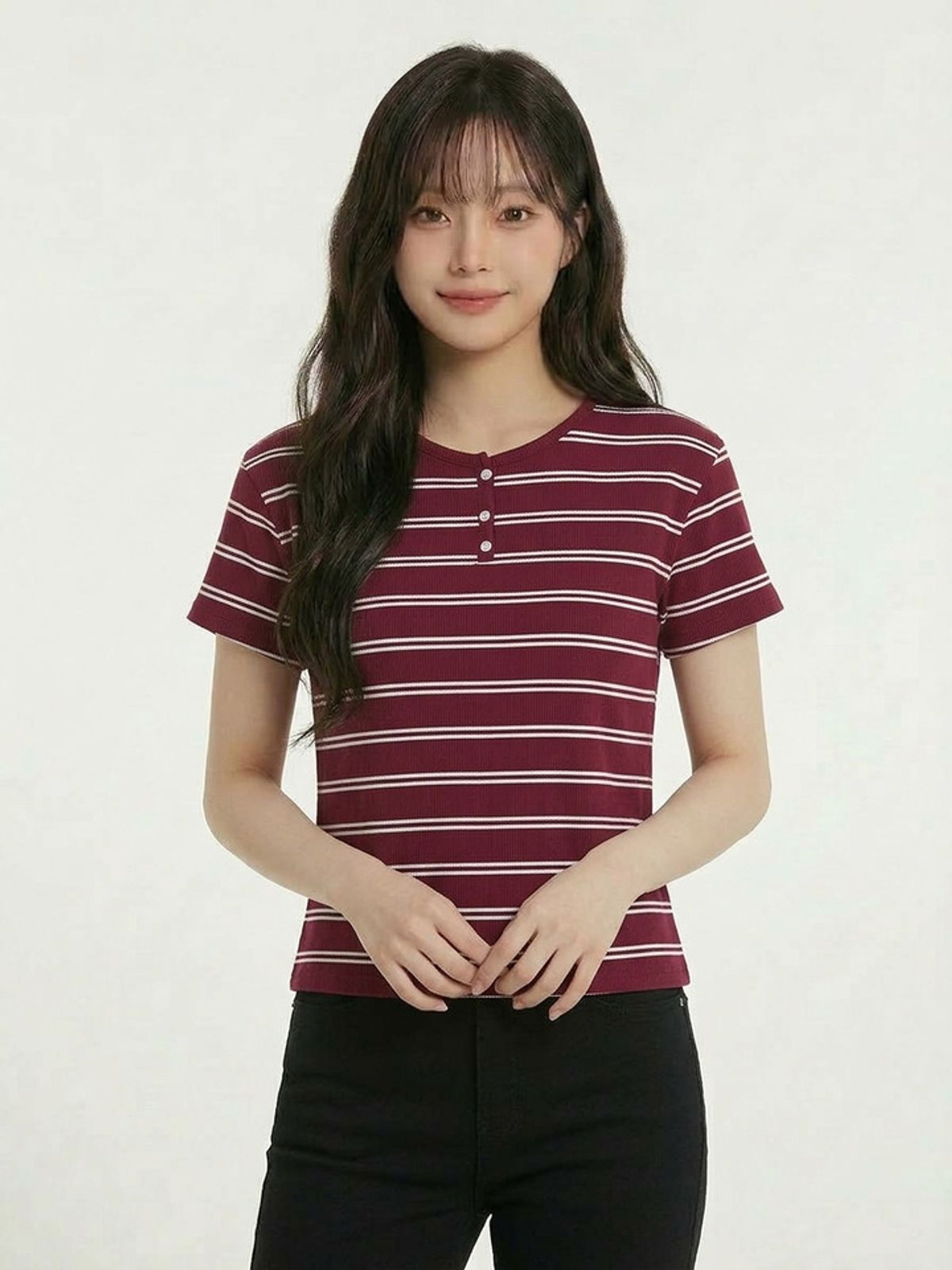 행텐 틴즈(HANGTEN TEENS) 틴즈 여아 웨일 헨리넥 반팔 티셔츠_490(14570-131-411-05)