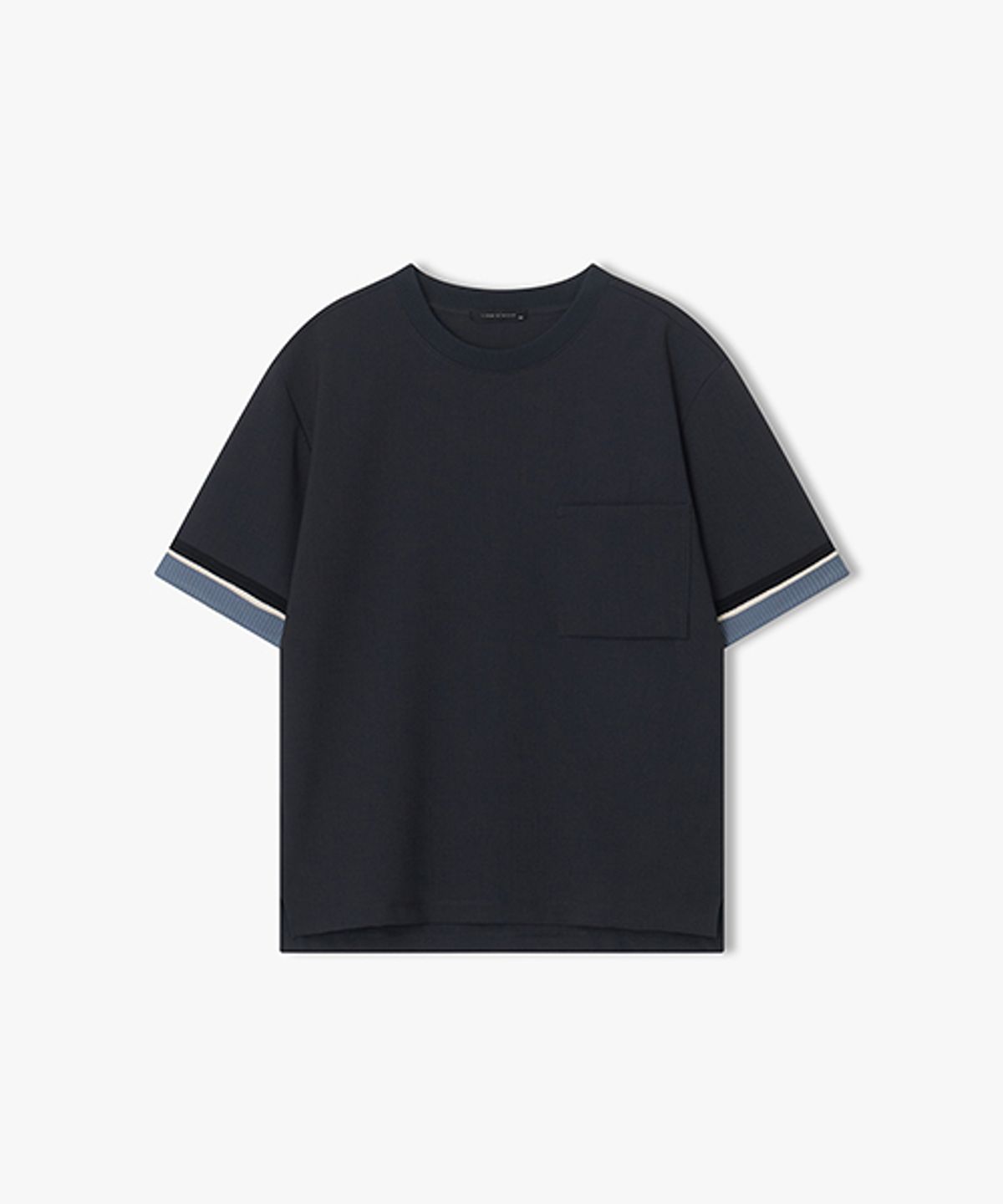 리버클래시(LIBERCLASSY) [26SS] LMM41704 다크그레이 트위드 컬러리브 하프 티셔츠