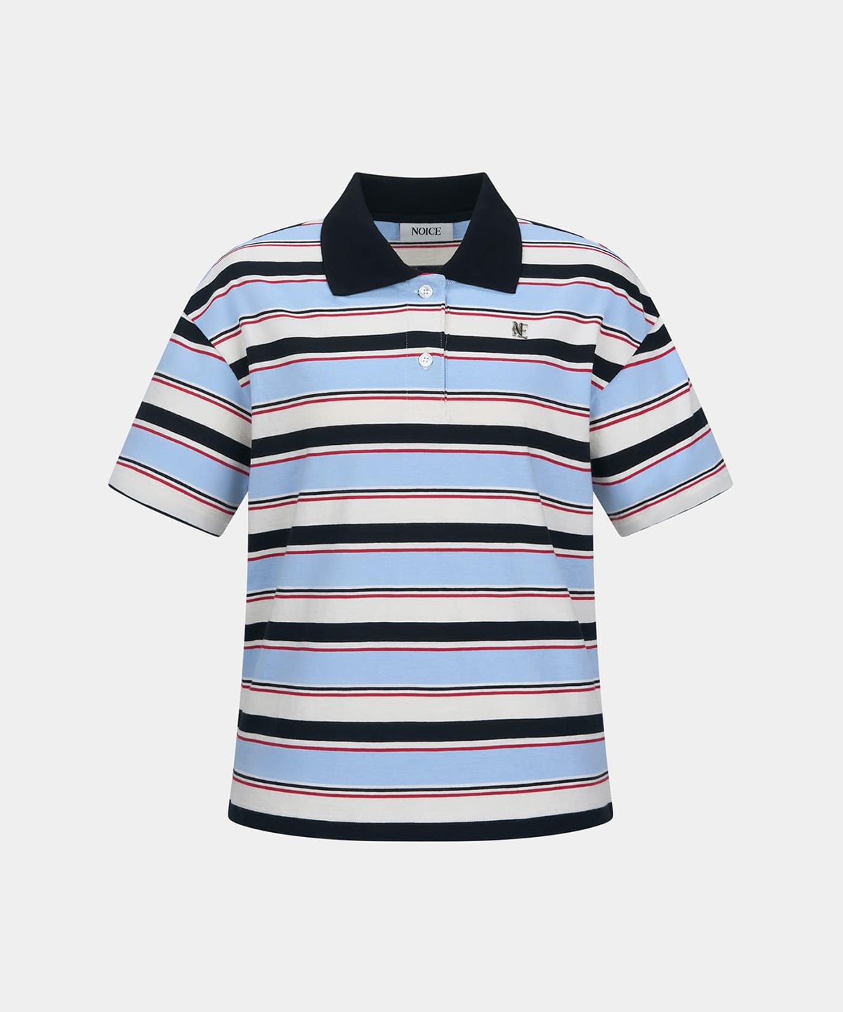 노이스(NOICE) W LOGO STRIPED POLO SHIRT - LIGHT BLUE