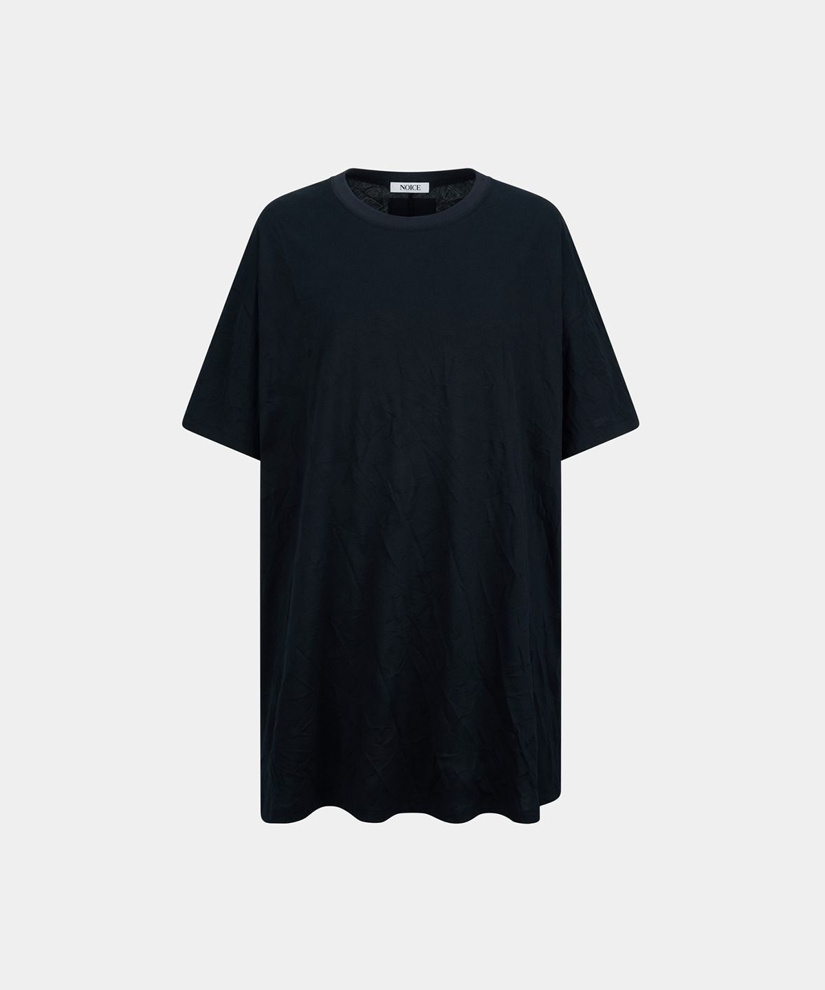 노이스(NOICE) W CREASED COTTON T-SHIRT - BLACK