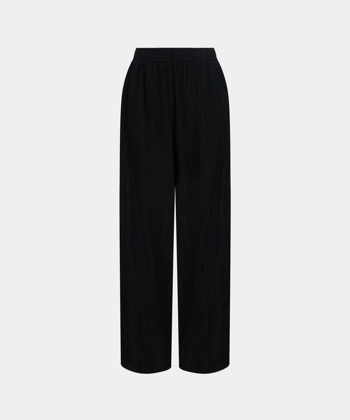 노이스(NOICE) W CREASED COTTON WIDE PANTS - BLACK