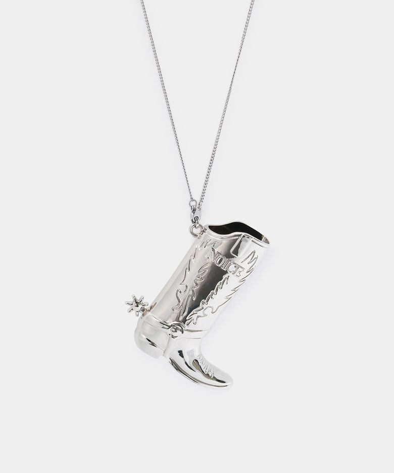 WESTERN BOOT NECKLACE - SILVER
