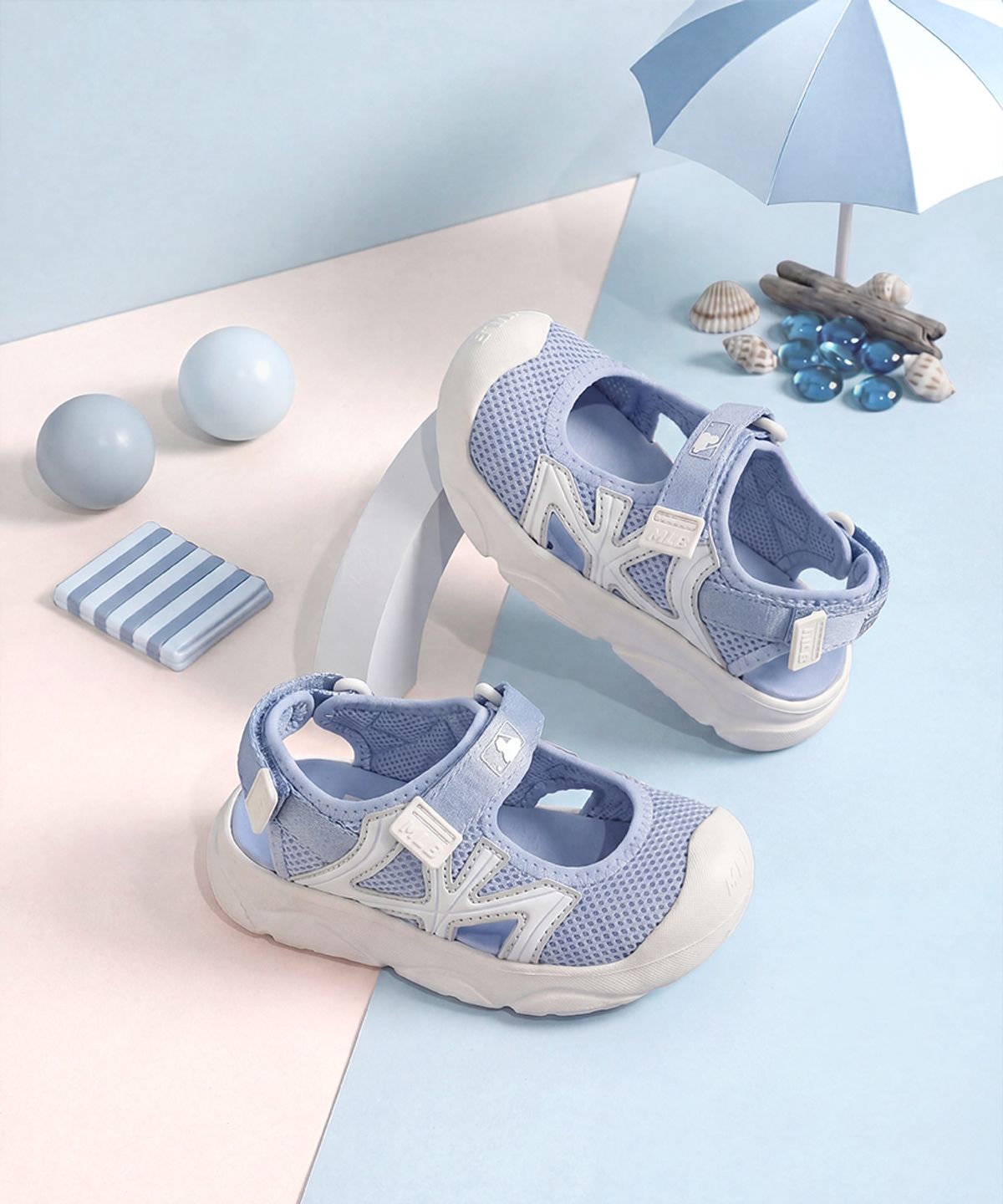 엠엘비 키즈(MLB KIDS) 에이스 러너 샌들 베이비 NY (Sky blue)