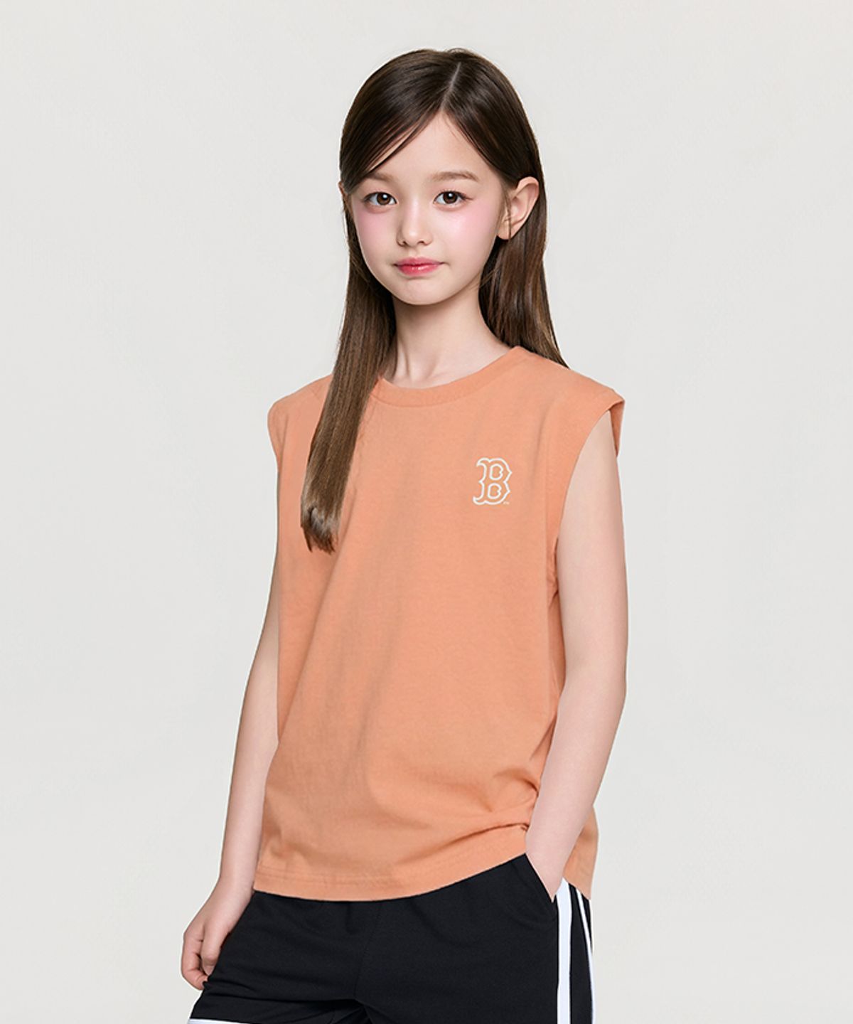 엠엘비 키즈(MLB KIDS) 스포티브 베이직 빅럭스 민소매티셔츠 BOS (L.Orange)