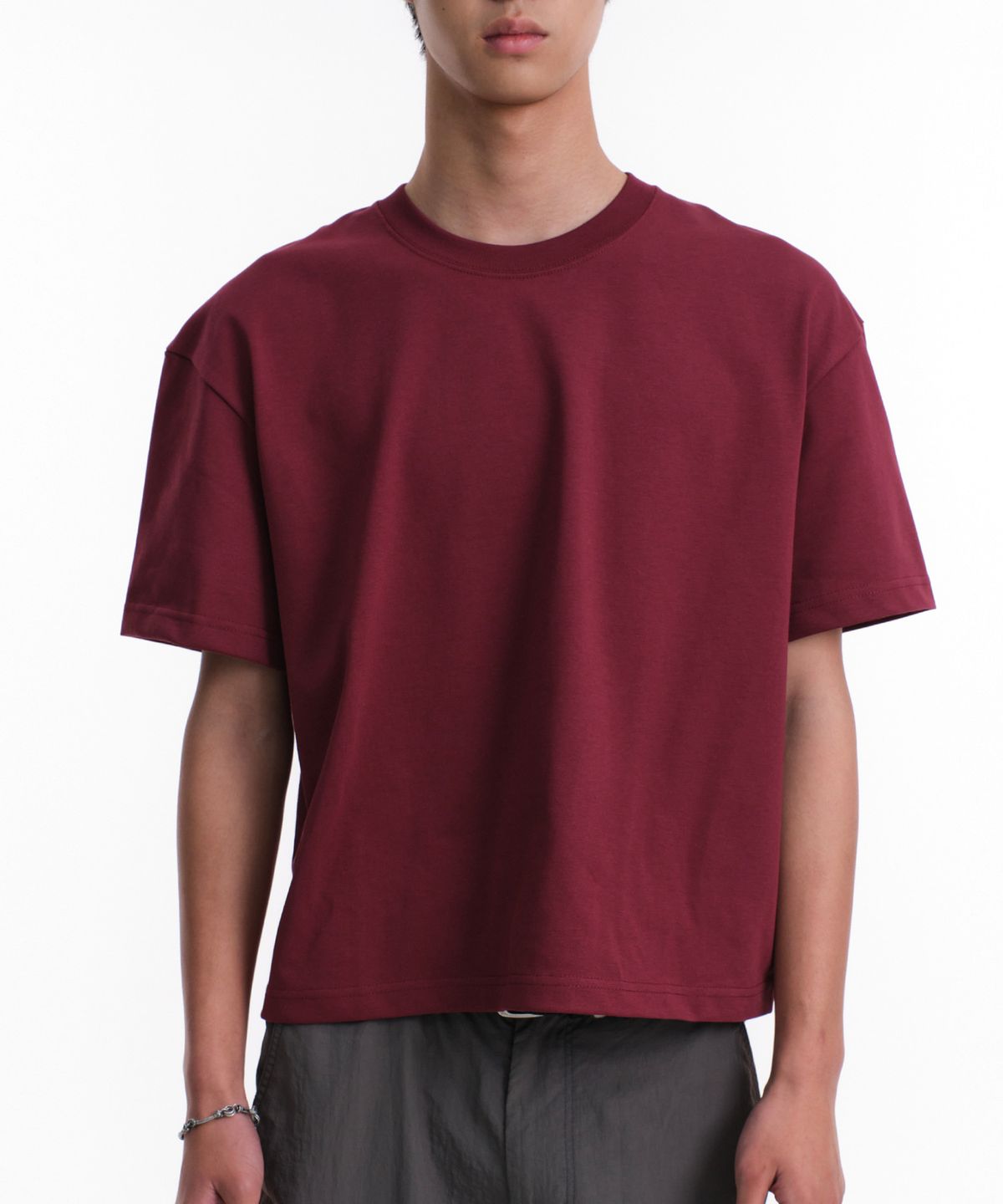 다이브인(DIVEIN) UNIFORM CROP T-SHIRTS (BURGUNDY)