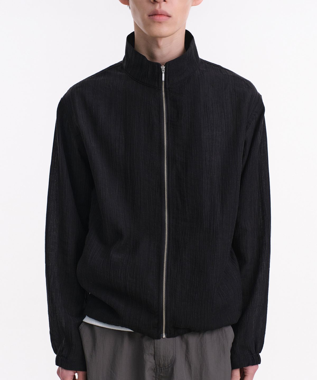 다이브인(DIVEIN) TENCEL WRINKLE LIGHT ZIP SHIRTS (BLACK)