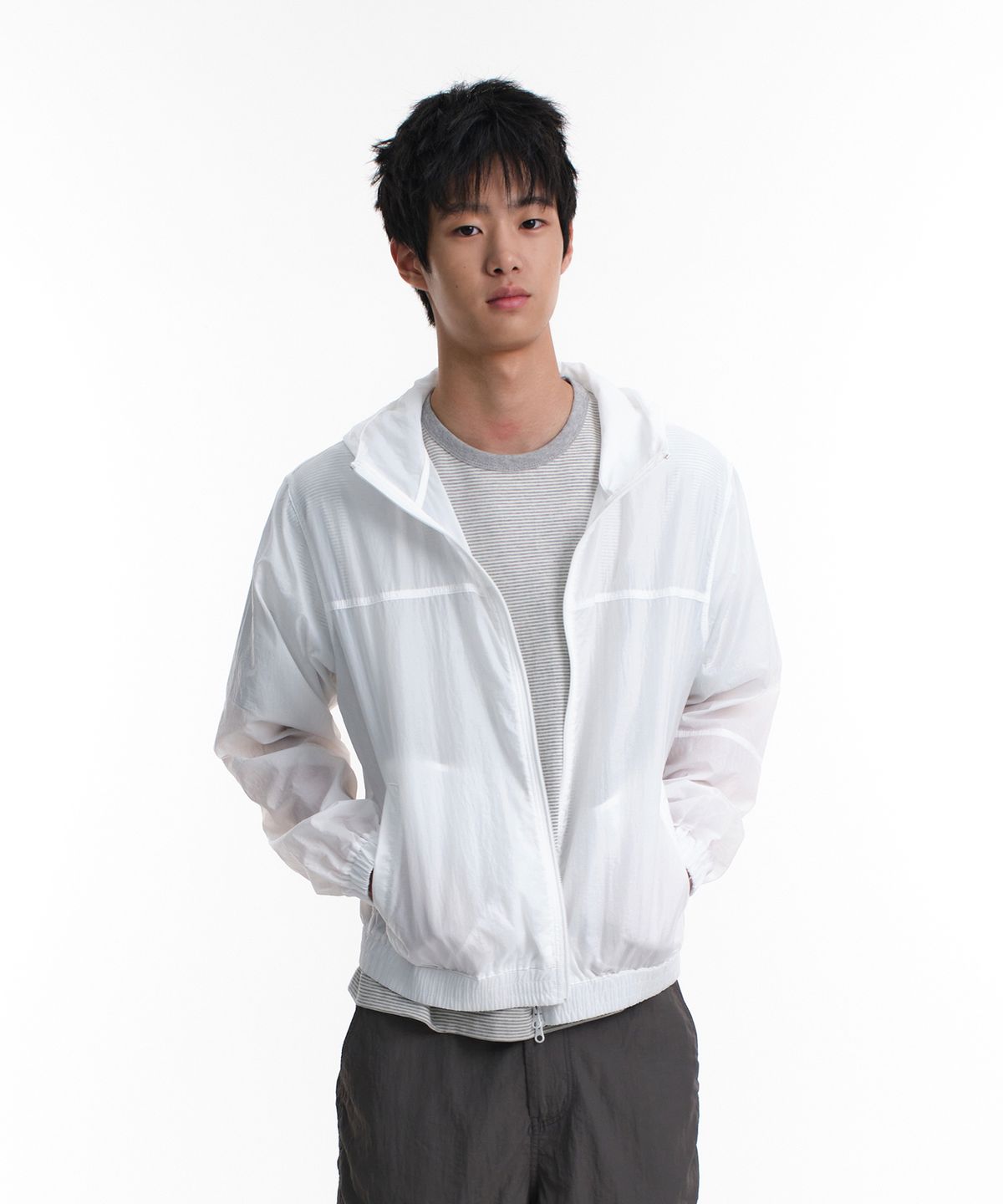 다이브인(DIVEIN) SHEER NYLON JACKET (WHITE)