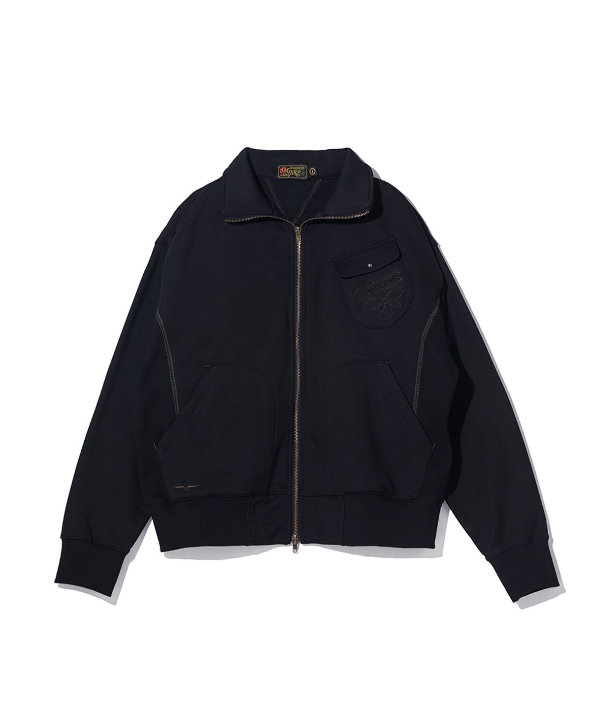 오가프(OGARP) High Neck Zip-up Sweat Shirt Black
