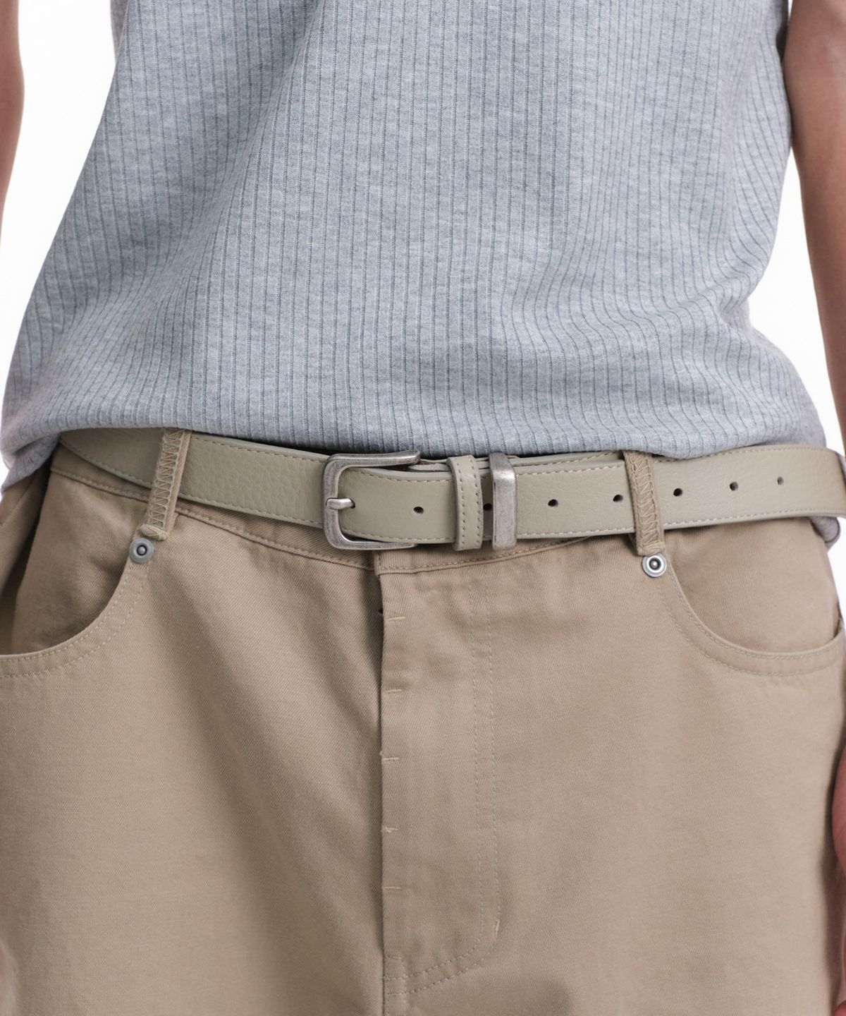 다이브인(DIVEIN) VINTAGE SHRUNKEN LEATHER BELT (LIGHT SAGE)