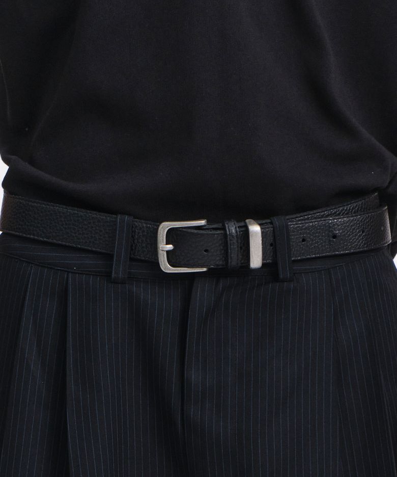 VINTAGE SHRUNKEN LEATHER BELT (BLACK)