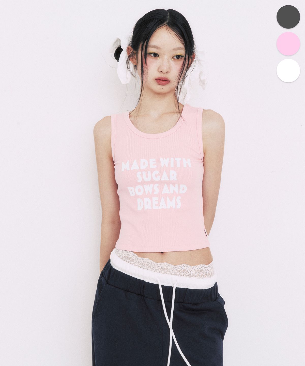 유희(YOUHEE) [3COLORS] TYPOGRAPHIC SLEEVELESS