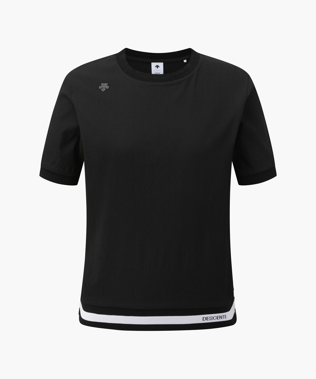 데상트 골프(DESCENTE GOLF) 여성 블루종 라운드넥 티셔츠  DR22WFNS4A