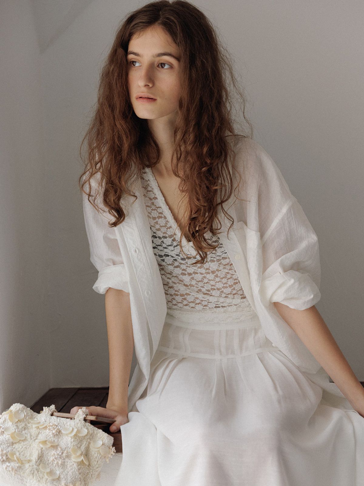 헌치(HUNCH) Sheer Stripe Overfit Shirt (4color)