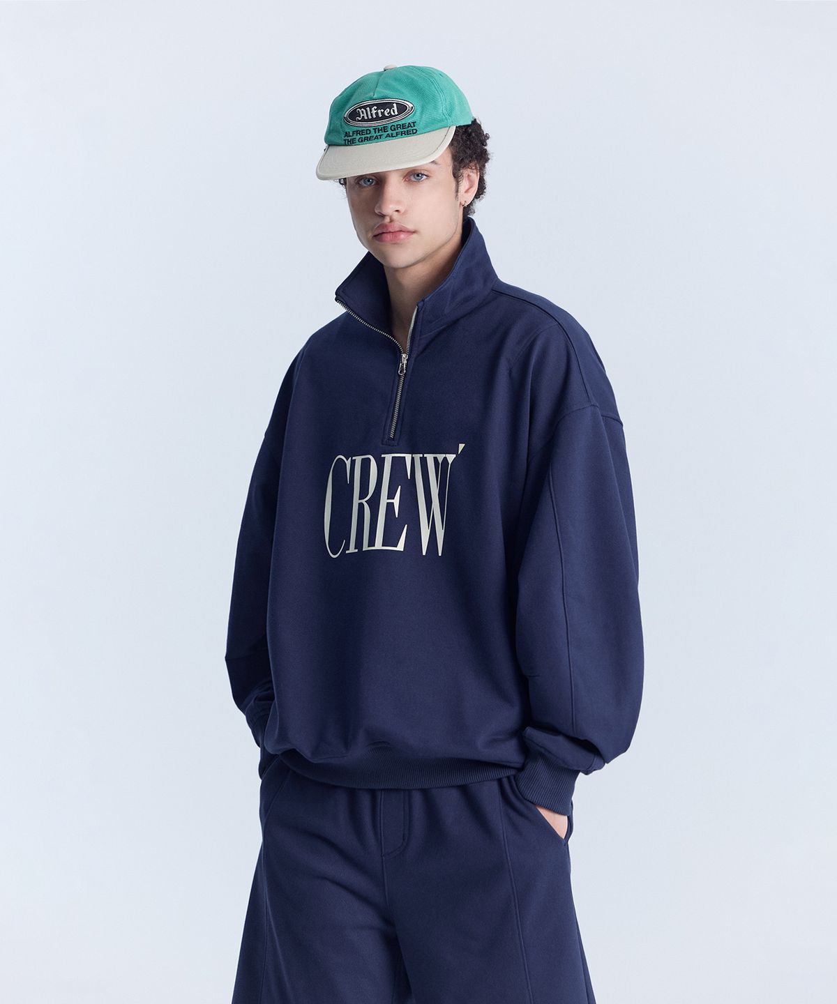 크루멤버스온리(CREW MEMBERS ONLY) AERO HALFZIP PULLOVER NAVY