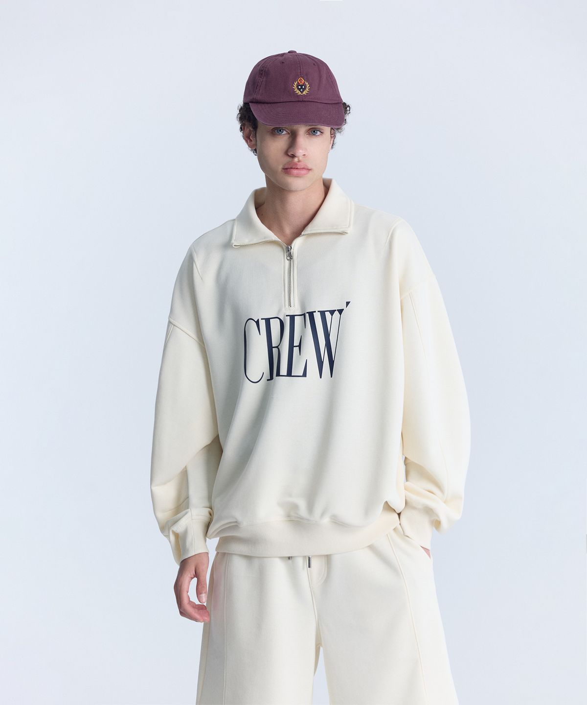 크루멤버스온리(CREW MEMBERS ONLY) AERO HALFZIP PULLOVER CREAM
