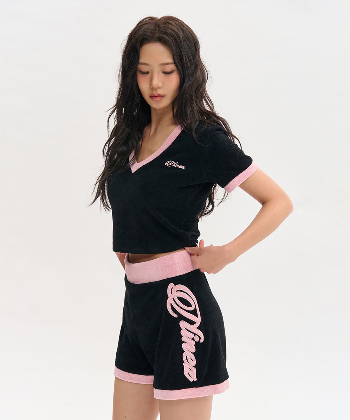 나인제트(NINEZ) [SET] 소프트 테리 크롭 셋업  (3color) BNZTS04W BNZSPT02W