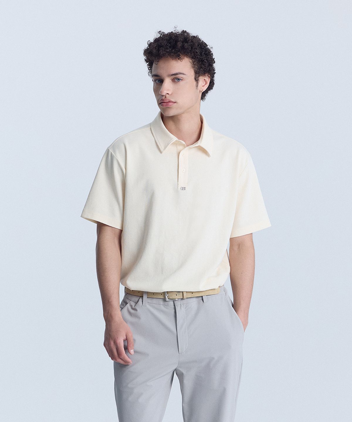 크루멤버스온리(CREW MEMBERS ONLY) AIR WAFFLE POLO CREAM