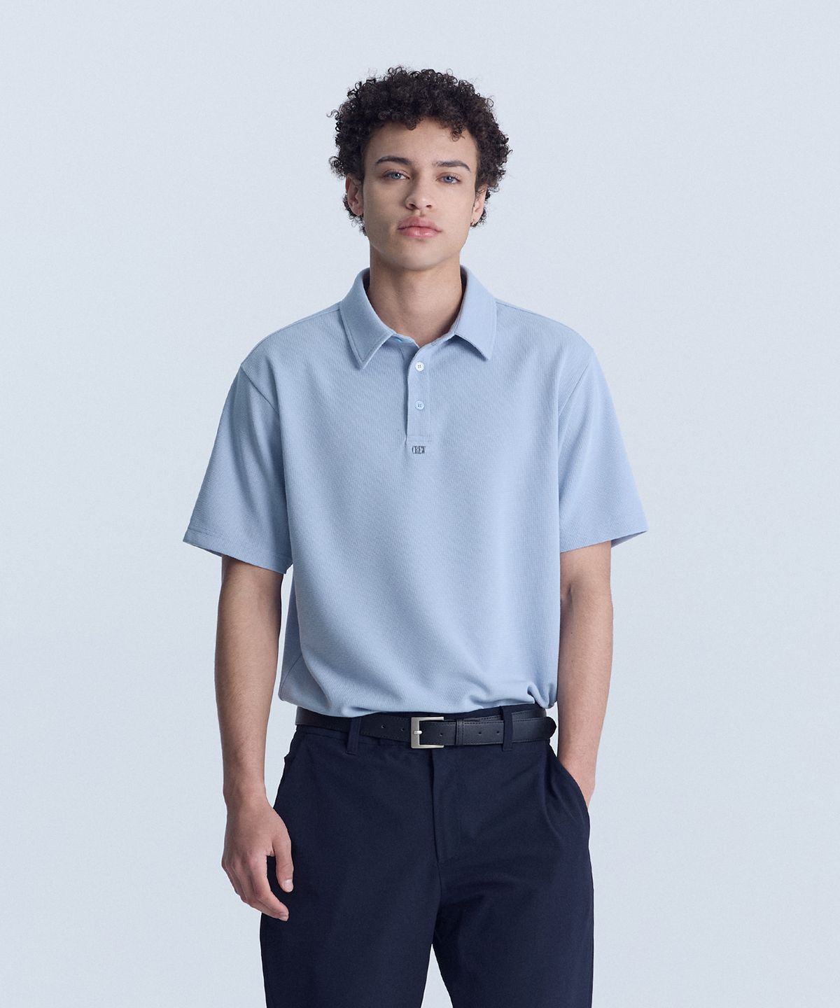 크루멤버스온리(CREW MEMBERS ONLY) AIR WAFFLE POLO BLUE