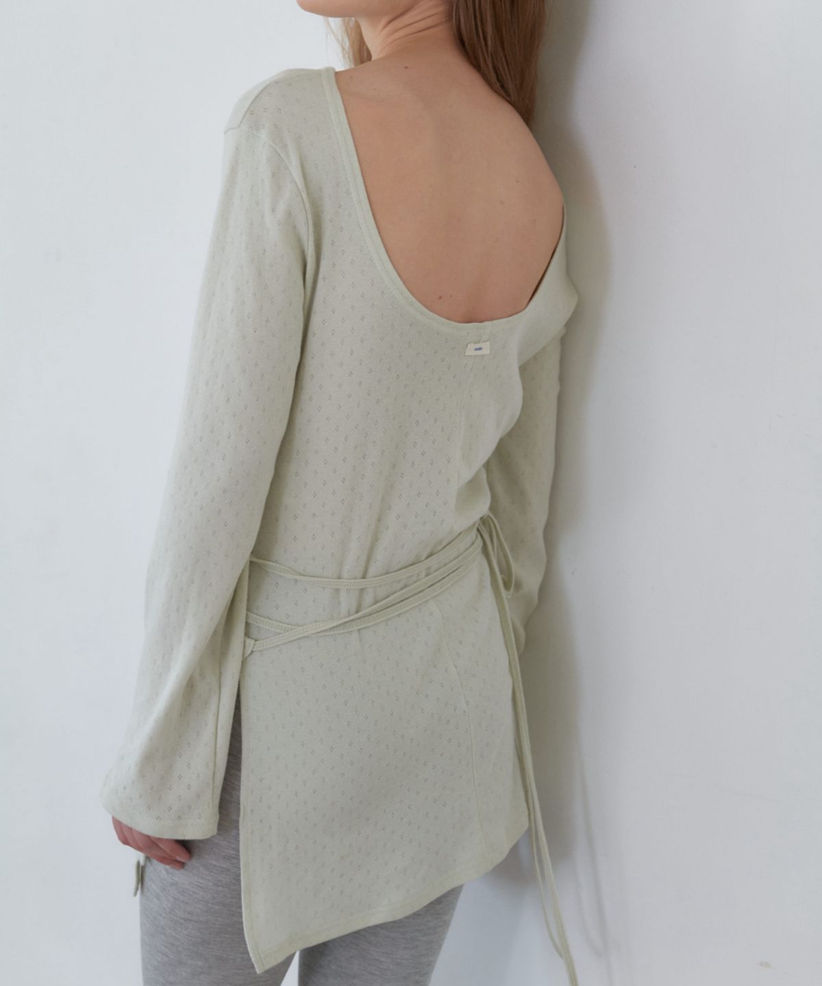 앤테(AENTE) Layered Wrap T-Shirt-Mint