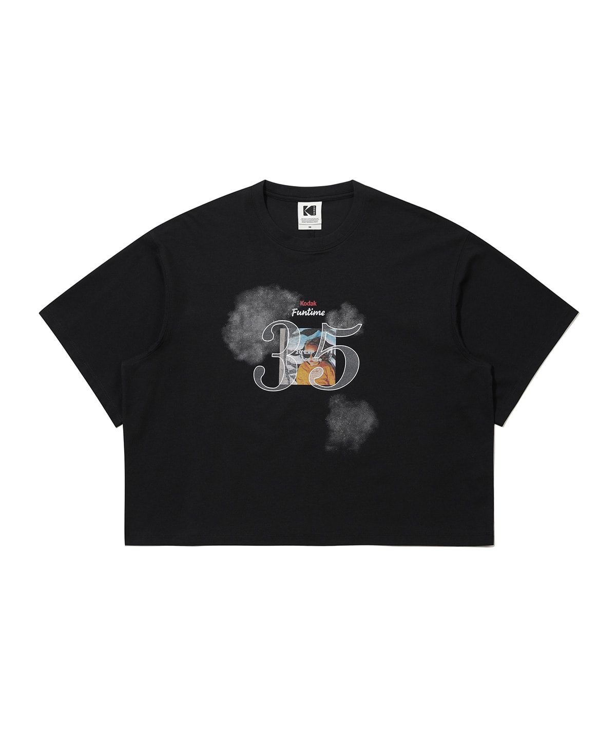코닥(KODAK) 펀타임35 글리터 반팔 티셔츠 여성 BLACK