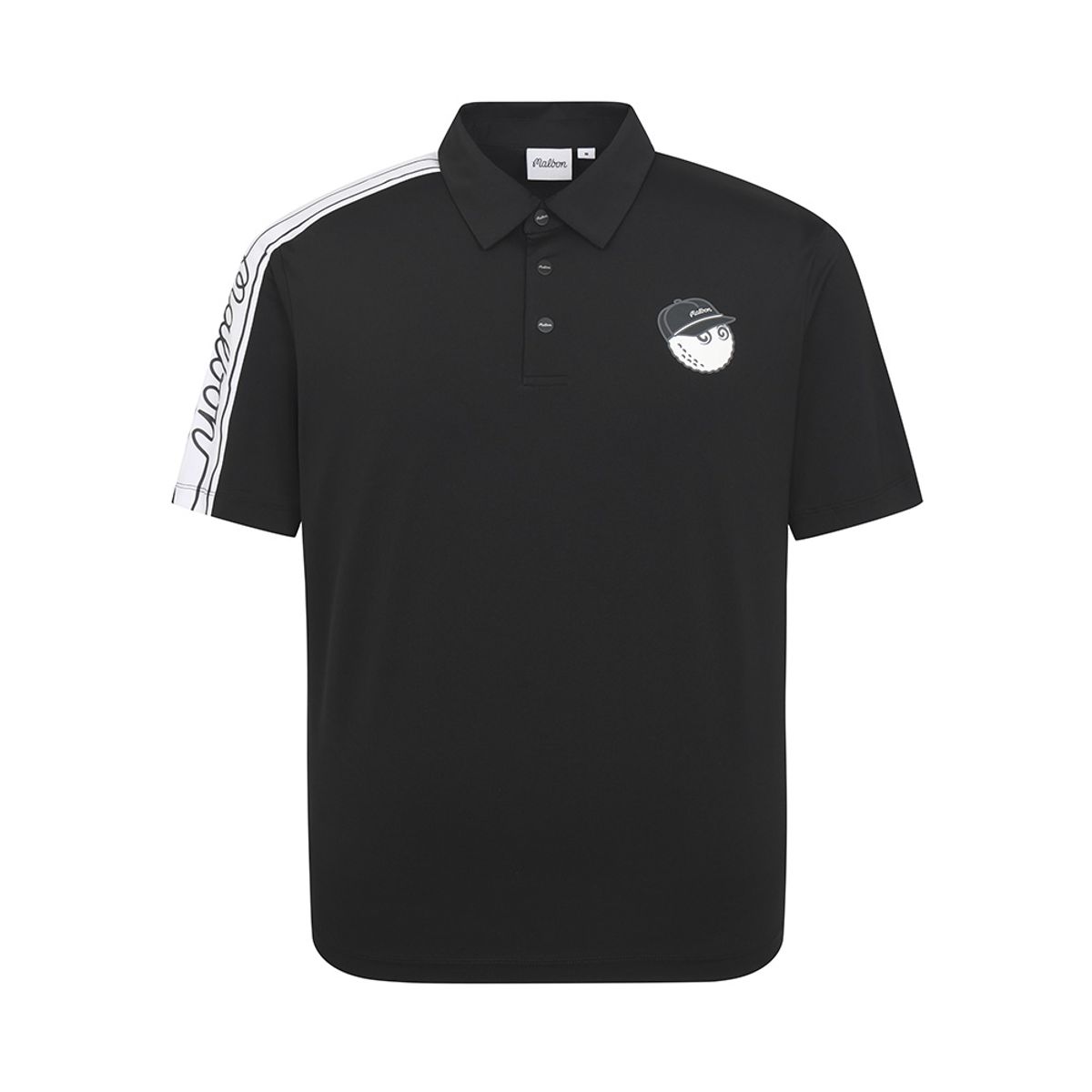 말본 골프(MALBON GOLF) 소매 원포인트 폴로 티셔츠 BLACK (MAN)