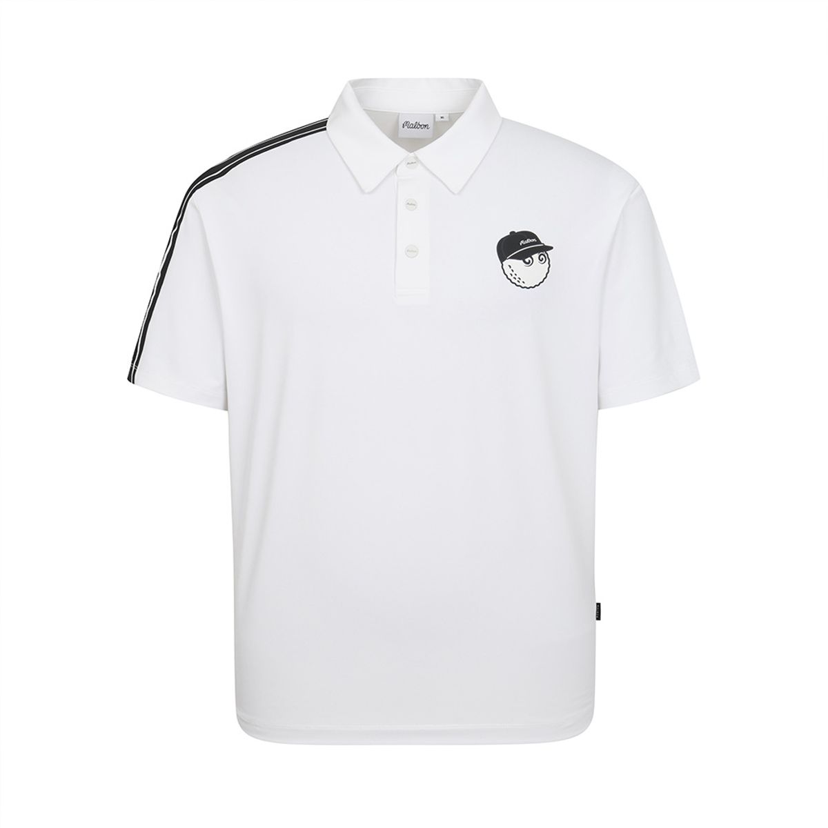 말본 골프(MALBON GOLF) 소매 원포인트 폴로 티셔츠 OFF WHITE (MAN)