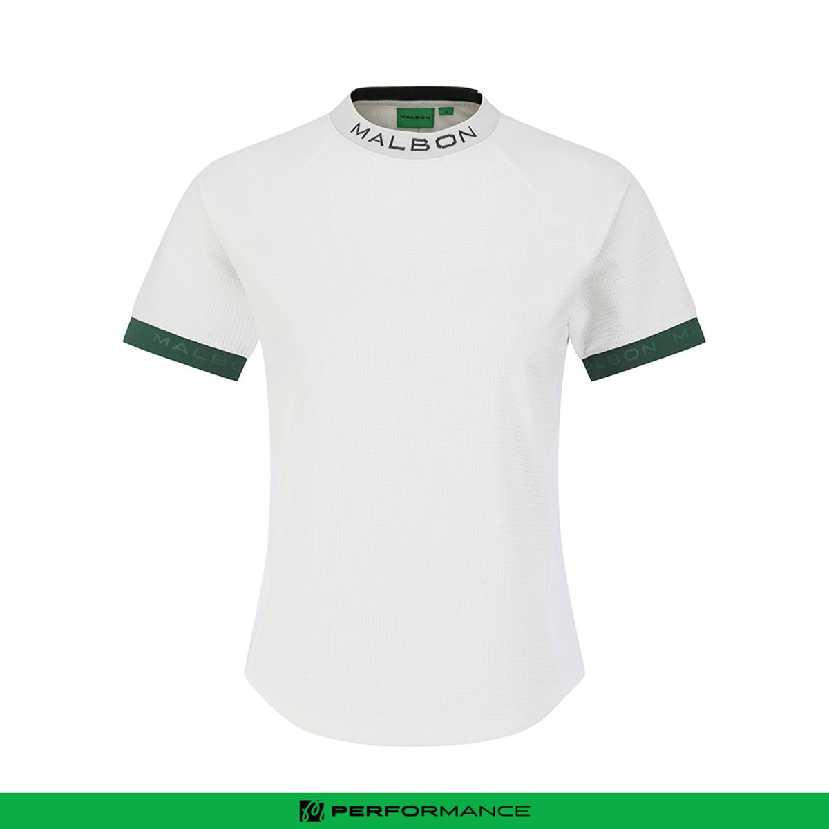 말본 골프(MALBON GOLF) 퍼포먼스 모크넥 티셔츠 WHITE (WOMAN)
